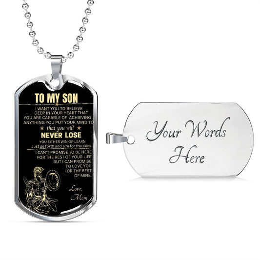 To My Son Dog Tag - Love Mom