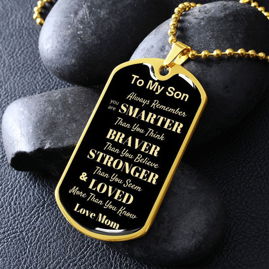 To My Son Dog Tag (Love Mom)