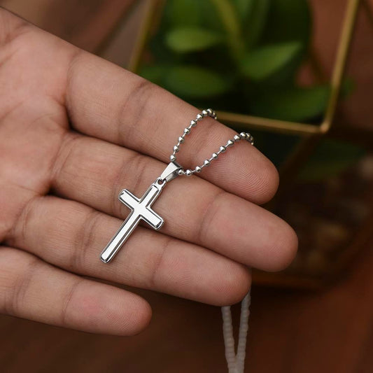 To My Son Love Mom - Stainless Cross Necklace