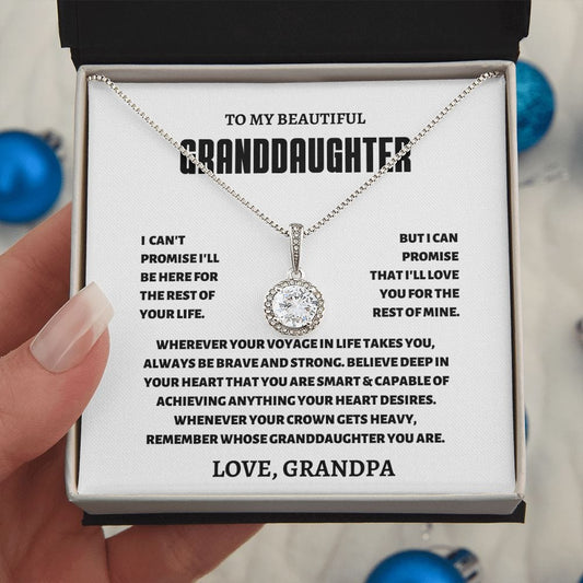 To MY Beautiful Granddaughter Love Grandpa - Perfect Pair Necklace
