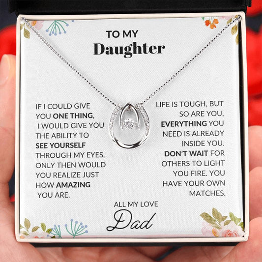 To My Daughter Love Dad - Lucky in Love Necklace