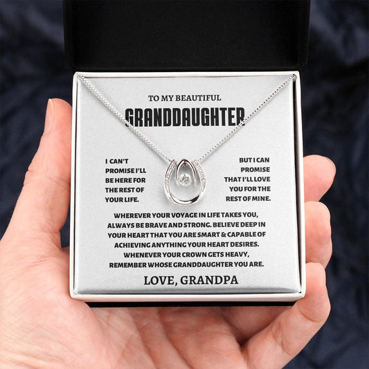 To MY Beautiful Granddaughter Love Grandpa - Lucky in Love Necklace