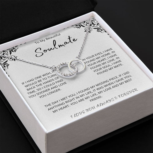 To My Beautiful Soulmate- The perfect Pair Necklace