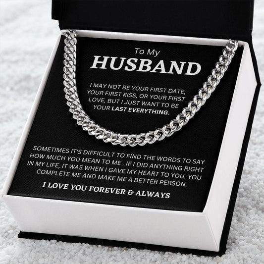 To My Husband Cuban Link Necklace