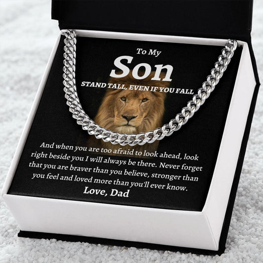 To My Son Love Dad - Cuban Link Necklace