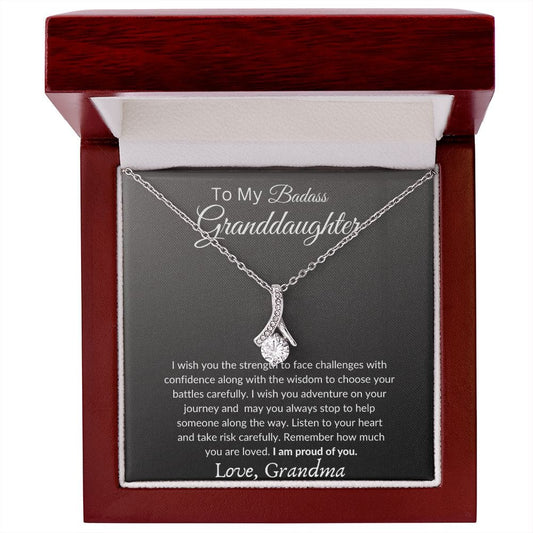 To My Badass Granddaughter Love Grandma- Alluring Beauty Necklace