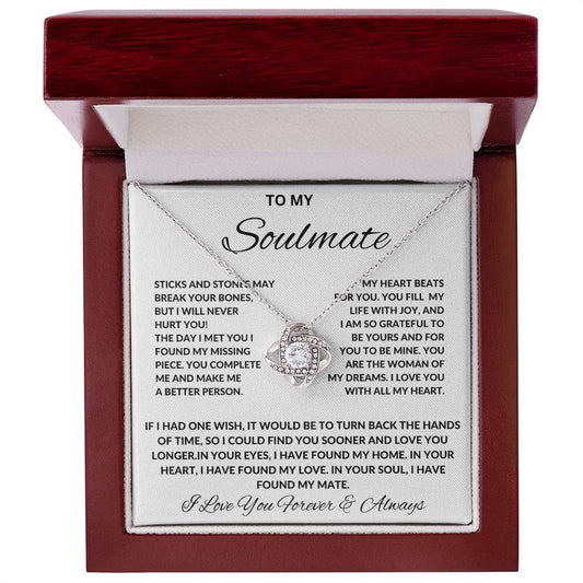 To My Soulmate - Love Knot Necklace