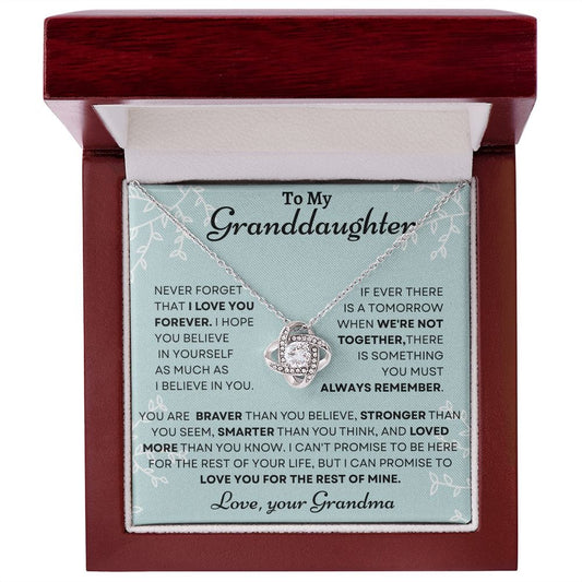 To my Granddaughter Love Grandma - Love Knot Necklace