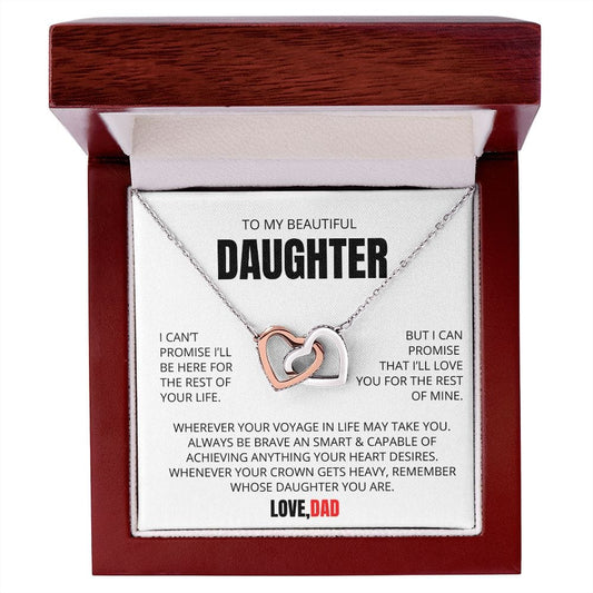 To My Beautiful Daughter Love Dad - Interlocking Hearts