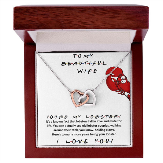 To My Beautiful Wife - Interlocking Hearts Necklace