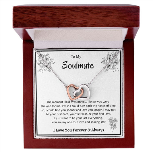 To My Soulmate- Interlocking Hearts Necklace