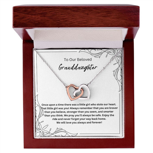 To Our Beloved Granddaughter - Interlocking Hearts Necklace