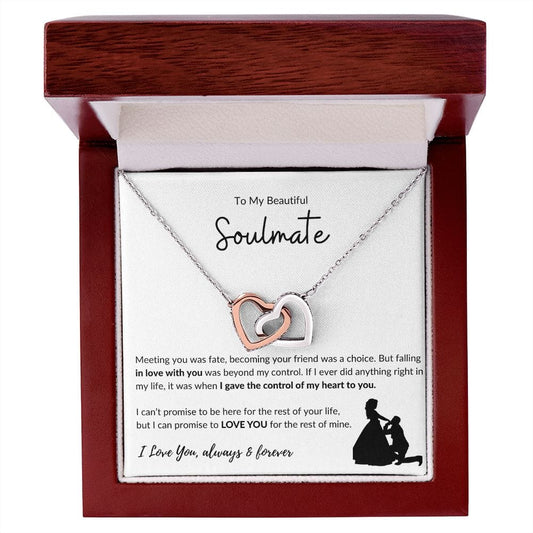 To My Beautiful Soulmate - Interlocking Hearts Necklace