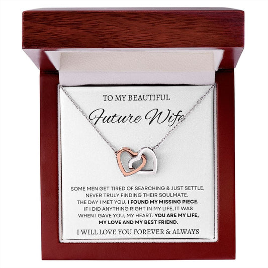 To My Beautiful Future Wife - Interlocking Hearts Necklace