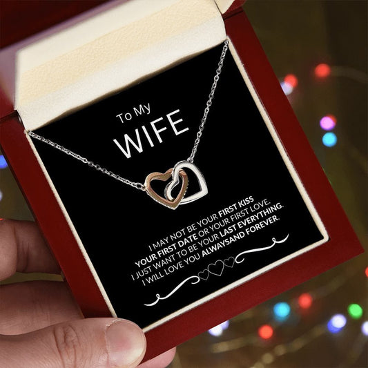 To My Wife- Interlocking Hearts Necklace