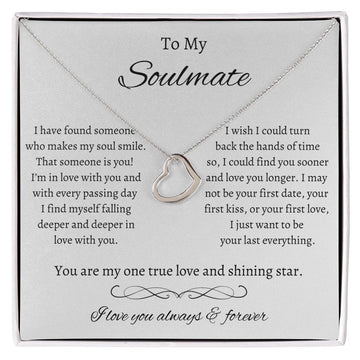 To My Soulmate - Delicate Heart Necklace