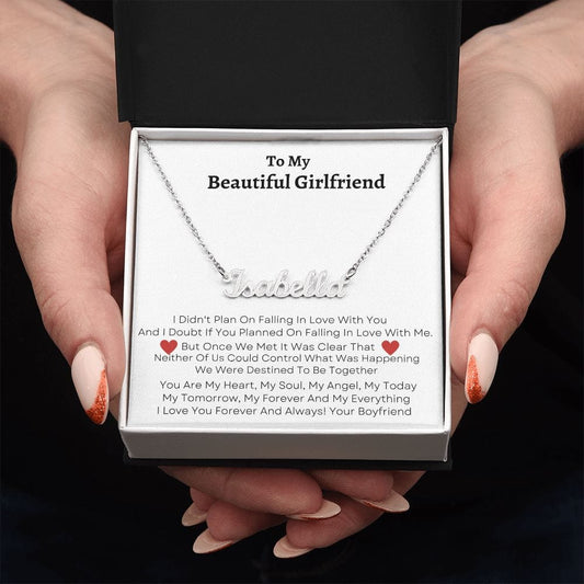 To My Beautiful Girlfriend - Personalized Name Necklace