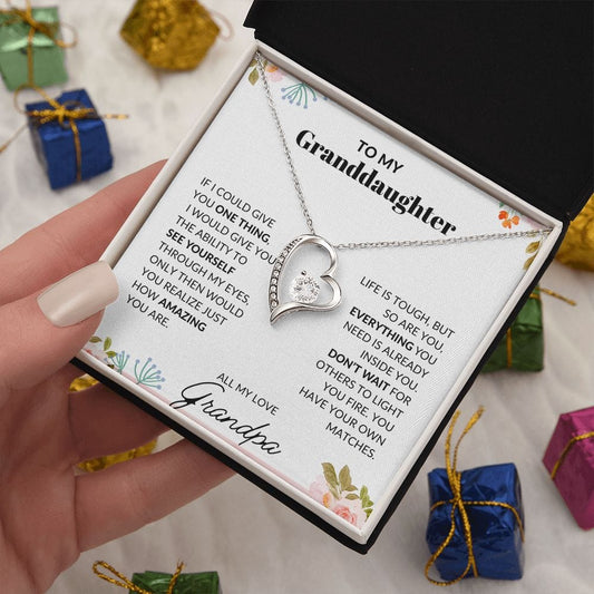 To My Granddaughter Love Grandpa - Forever Love Necklace