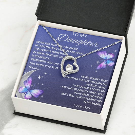 To My Daughter Love Dad - Forever Love Necklace