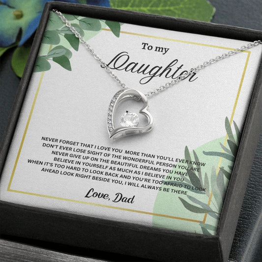 To My Daughter Forever Love Necklace Love Dad