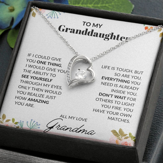 To My Granddaughter Love Grandma - Forever Love Necklace