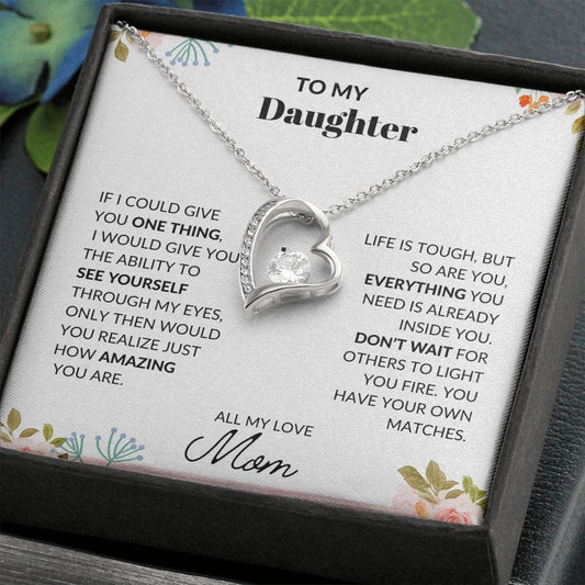 To My Daughter Love Mom - Forever Love Necklace