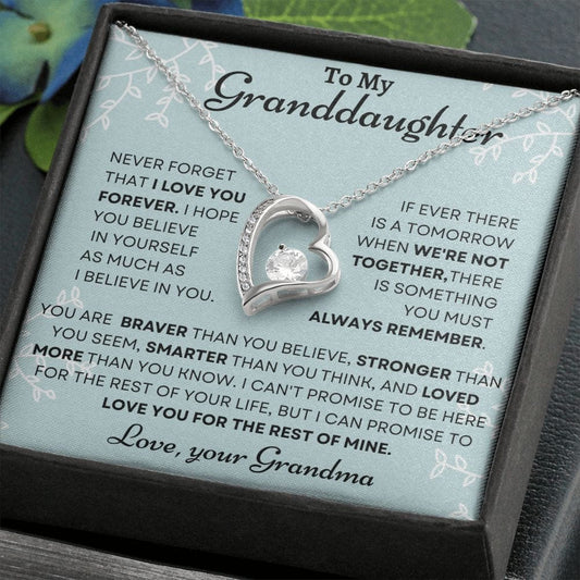 To My Granddaughter Love Grandma - Forever love Necklace