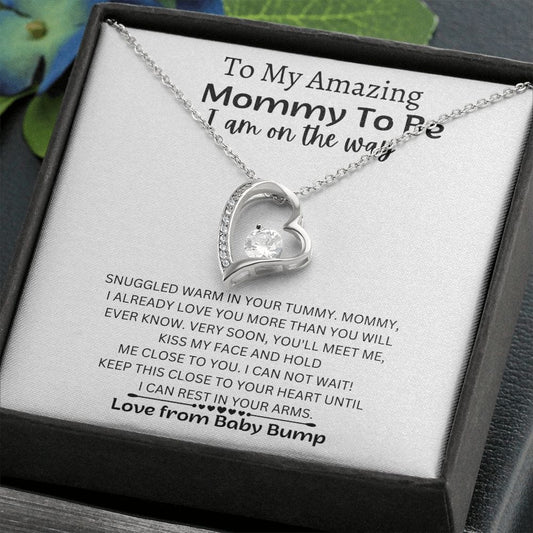 To My Amazing Mommy To Be- Forever Love Necklace