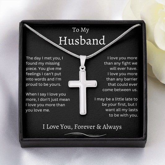 To My Husband Stainless Cross Necklace