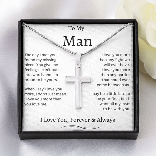 To my Man Stainless Cross Necklace