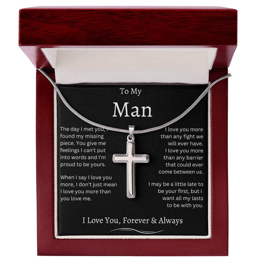 To My Man Stainless Cross Necklace